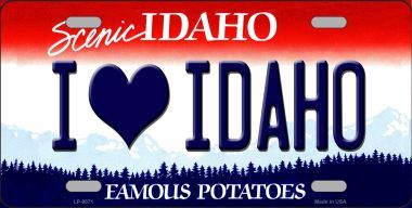 Picture of Smart Blonde LP-9871 Love Idaho Background Novelty Metal License Plate - 6 x 12 in.
