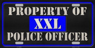 LP-9848 Property Of Police Officer Novelty Metal License Plate - 6 x 12 in -  Smart Blonde