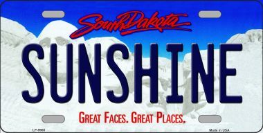 Picture of Smart Blonde LP-9960 Sunshine South Dakota Background Novelty Metal License Plate - 6 x 12 in.