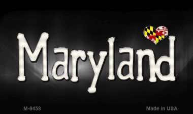 M-9458 Maryland Flag Script Novelty Metal Magnet - 3.5 x 2 in.