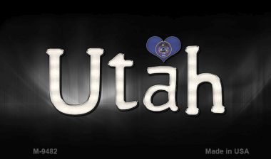 SMART BLONDE Utah Flag Script Novelty Metal Magnet M-9482