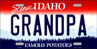Picture of Smart Blonde LP-9875 Grandpa Idaho Background Novelty Metal License Plate - 6 x 12 in.