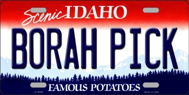 Picture of Smart Blonde LP-9899 Borah Pick Idaho Background Novelty Metal License Plate - 6 x 12 in.
