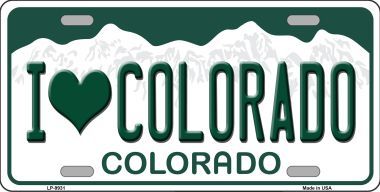 Picture of Smart Blonde LP-9931 I Love Colorado Background Novelty Metal License Plate - 6 x 12 in.