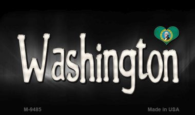 M-9485 Washington Flag Script Novelty Metal Magnet - 3.5 x 2 in.