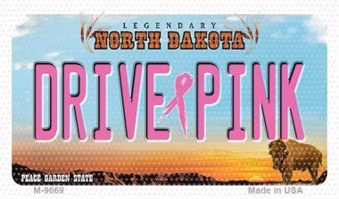 M-9669 Drive Pink North Dakota Novelty Metal Magnet - 3.5 x 2 in -  Smart Blonde