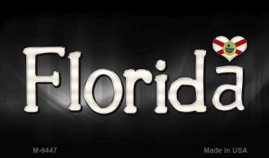 M-9447 Florida Flag Script Novelty Metal Magnet - 3.5 x 2 in.