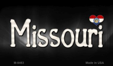 M-9463 Missouri Flag Script Novelty Metal Magnet - 3.5 x 2 in -  Smart Blonde