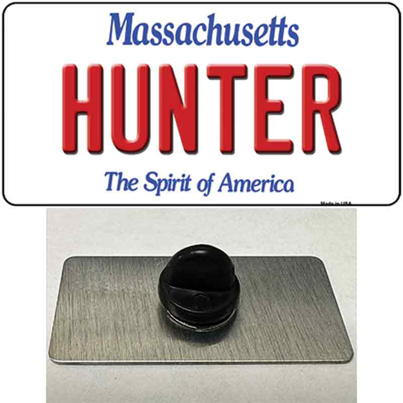 PIN-LP-11013 1.5 x 0.75 in. Hunter Massachusetts Novelty Rectangle Metal Hat Pin