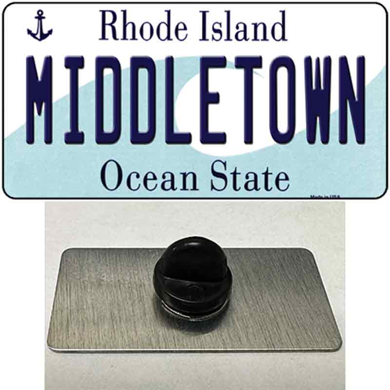 PIN-LP-11196 1.5 x 0.75 in. Middletown Rhode Island State Novelty Rectangle Metal Hat Pin