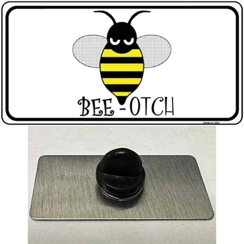 PIN-LP-1143 1.5 x 0.75 in. Bee-otch Novelty Rectangle Metal Hat Pin
