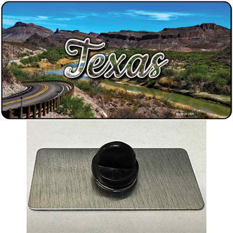 PIN-LP-11633 1.5 x 0.75 in. Texas Open Mountain Road State Novelty Rectangle Metal Hat Pin