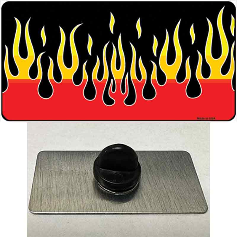 PIN-LP-021 1.5 x 0.75 in. Flames Novelty Rectangle Metal Hat Pin