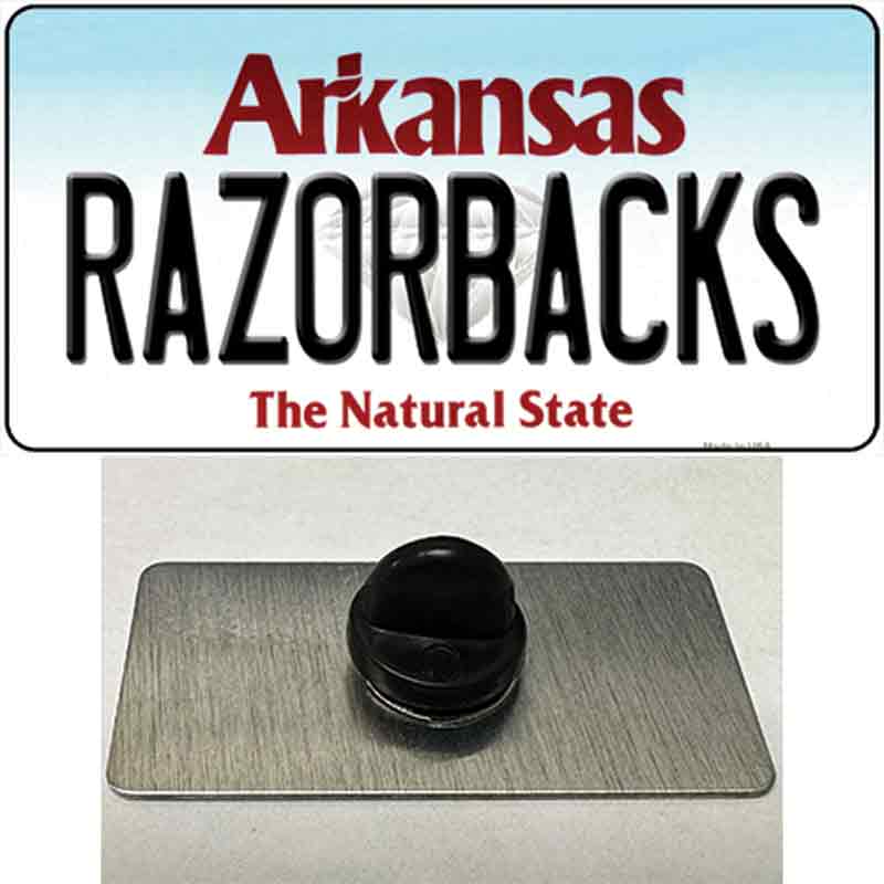 PIN-LP-10037 1.5 x 0.75 in. Razorbacks Arkansas Novelty Rectangle Metal Hat Pin