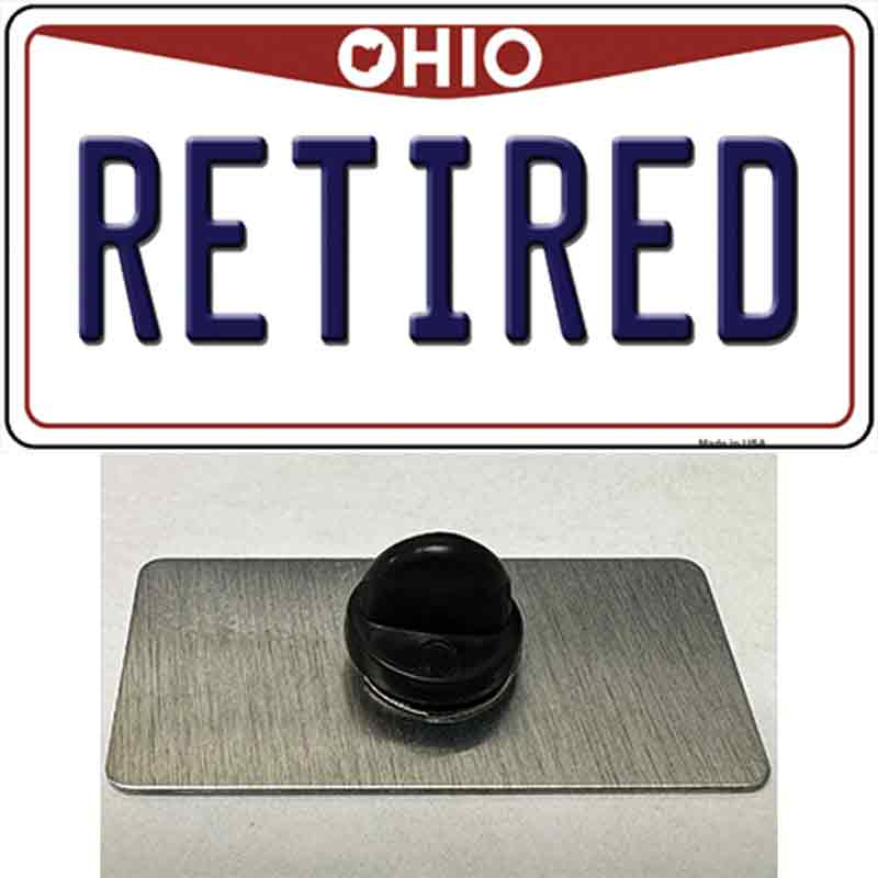 PIN-LP-10080 1.5 x 0.75 in. Retired Ohio Novelty Rectangle Metal Hat Pin