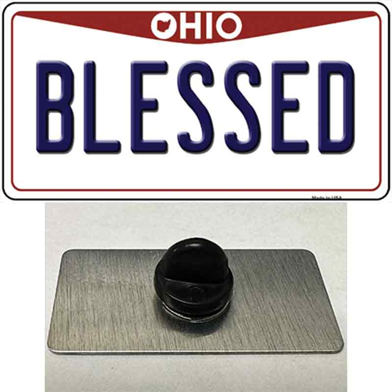 PIN-LP-10093 1.5 x 0.75 in. Blessed Ohio Novelty Rectangle Metal Hat Pin
