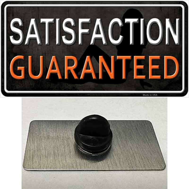 PIN-LP-11664 1.5 x 0.75 in. Satisfaction Guaranteed Novelty Rectangle Metal Hat Pin