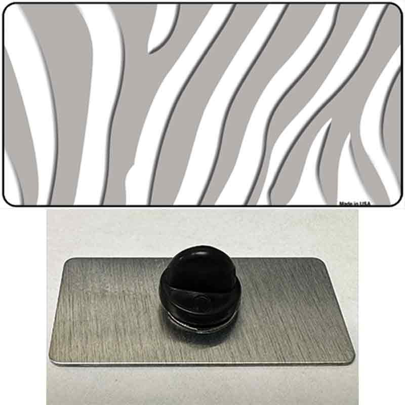 PIN-LP-2908 1.5 x 0.75 in. Grey & White Zebra Novelty Rectangle Metal Hat Pin