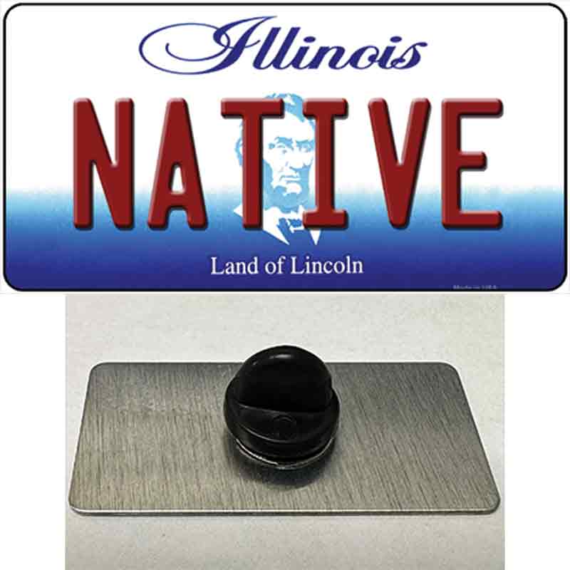 PIN-LP-10312 1.5 x 0.75 in. Native Illinois Novelty Rectangle Metal Hat Pin