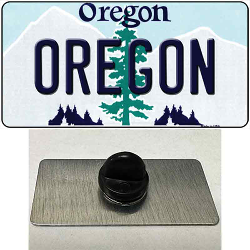 PIN-LP-10338 1.5 x 0.75 in. Oregon Tree Novelty Rectangle Metal Hat Pin