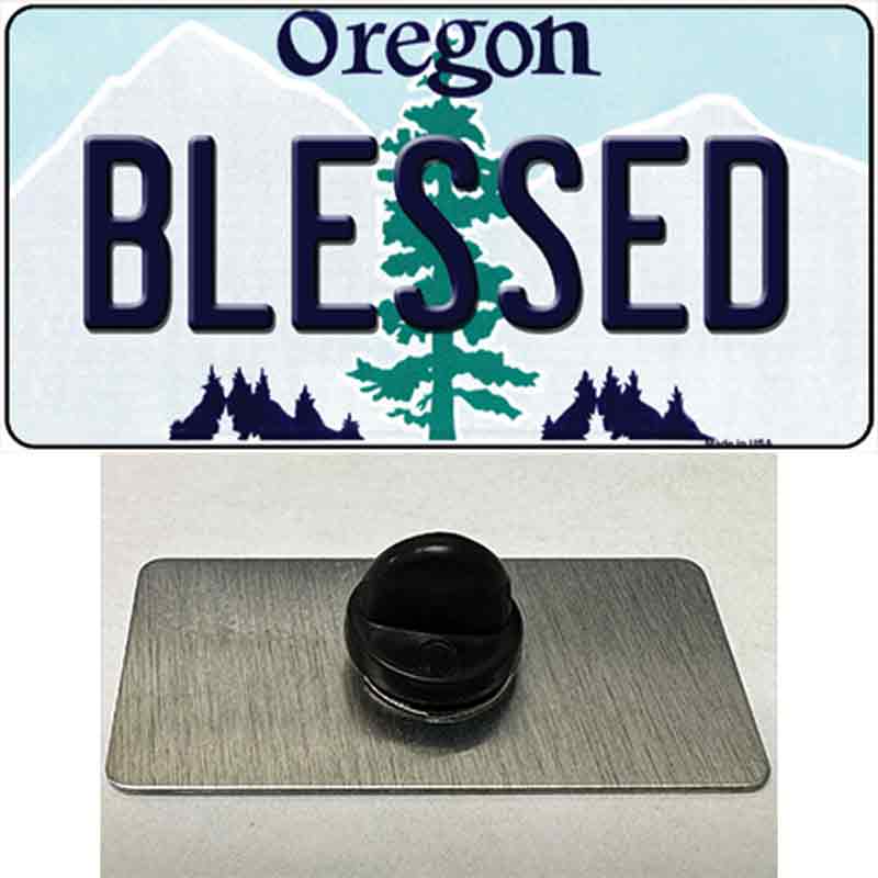 PIN-LP-10376 1.5 x 0.75 in. Blessed Oregon Novelty Rectangle Metal Hat Pin