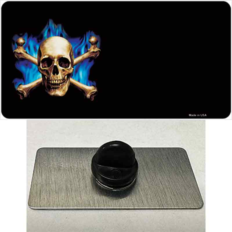 PIN-LP-3770 1.5 x 0.75 in. Skull Offset Novelty Rectangle Metal Hat Pin