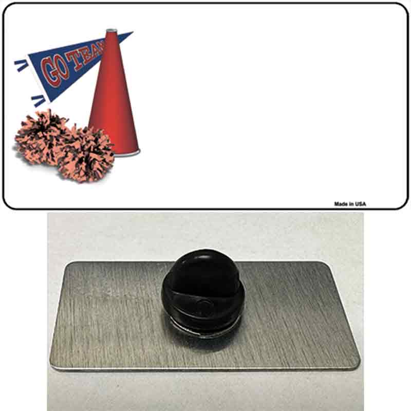 PIN-LP-3783 1.5 x 0.75 in. Pom & Cheer Offset Novelty Rectangle Metal Hat Pin