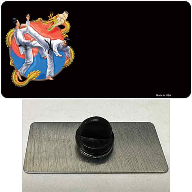 PIN-LP-3800 1.5 x 0.75 in. Tae Kwon Do Offset Novelty Rectangle Metal Hat Pin
