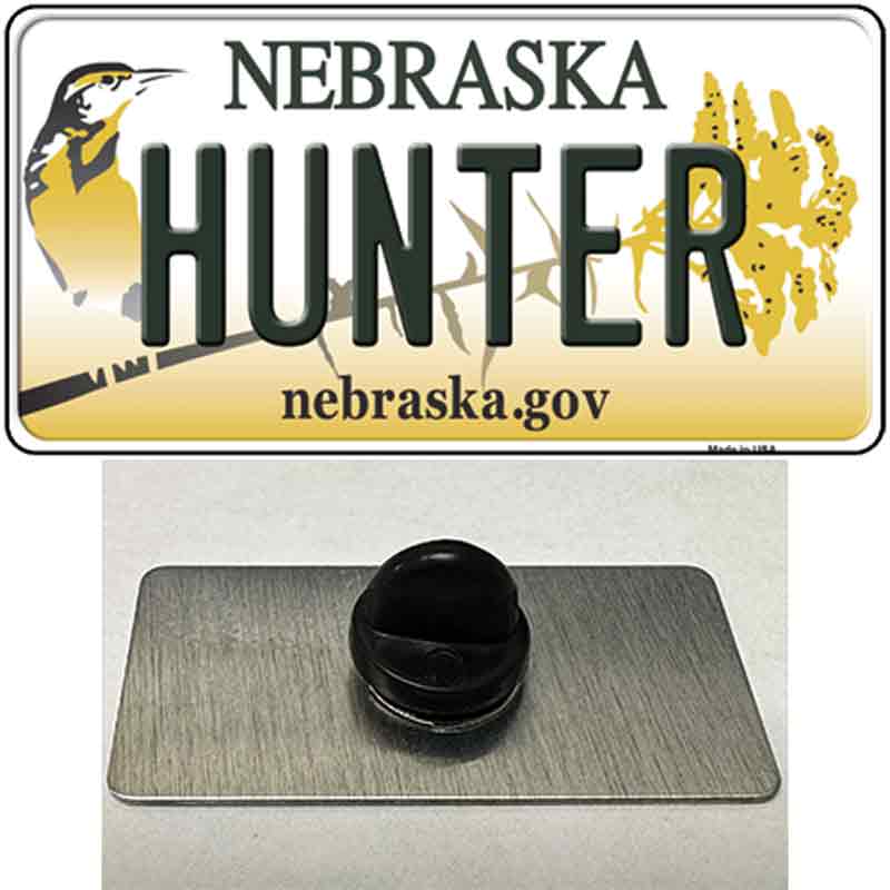 PIN-LP-10602 1.5 x 0.75 in. Hunter Nebraska Novelty Rectangle Metal Hat Pin