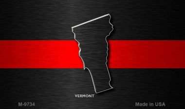 M-9734 Vermont Thin Red Line Novelty Metal Magnet - 3.5 x 2 in.
