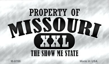 M-9766 Property Of Missouri Novelty Metal Magnet - 3.5 x 2 in -  Smart Blonde