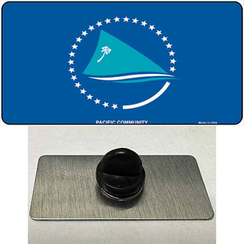 PIN-LP-4121 1.5 x 0.75 in. Pacific Community Flag Novelty Rectangle Metal Hat Pin