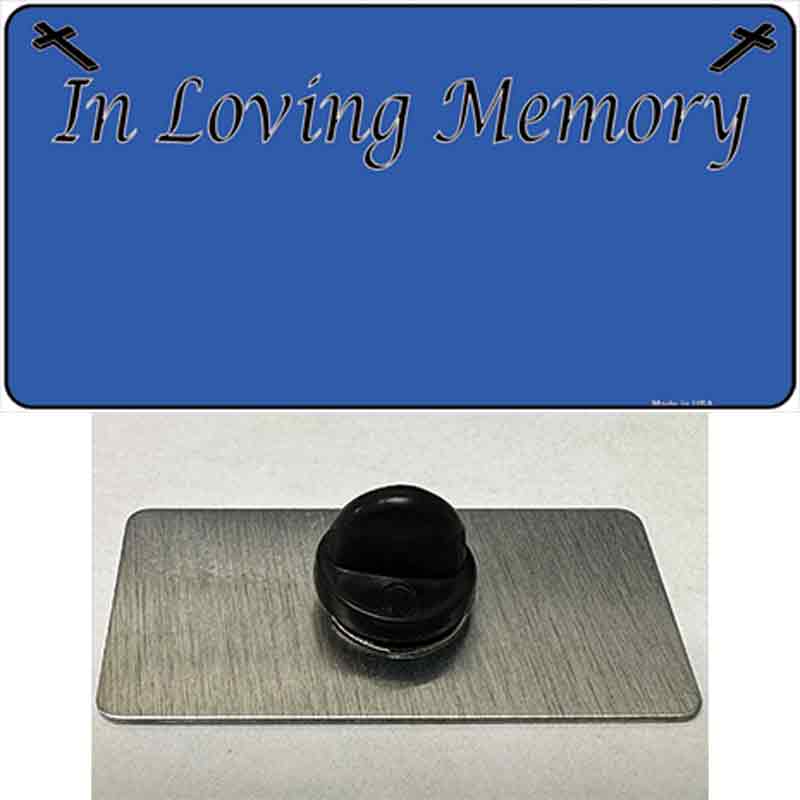 PIN-LP-4200 1.5 x 0.75 in. In Loving Memory Blue Novelty Rectangle Metal Hat Pin