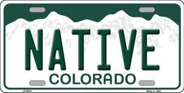 Native Colorado Background Novelty Metal License Plate - 6 x 12 in.