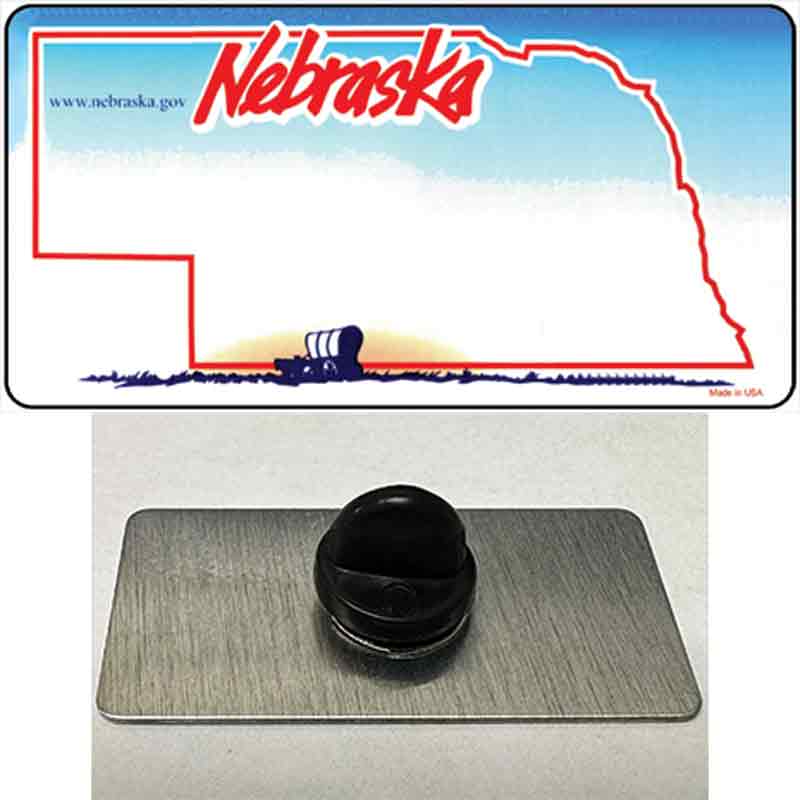 PIN-LP-2242 1.5 x 0.75 in. Nebraska State Blank Novelty Rectangle Metal Hat Pin
