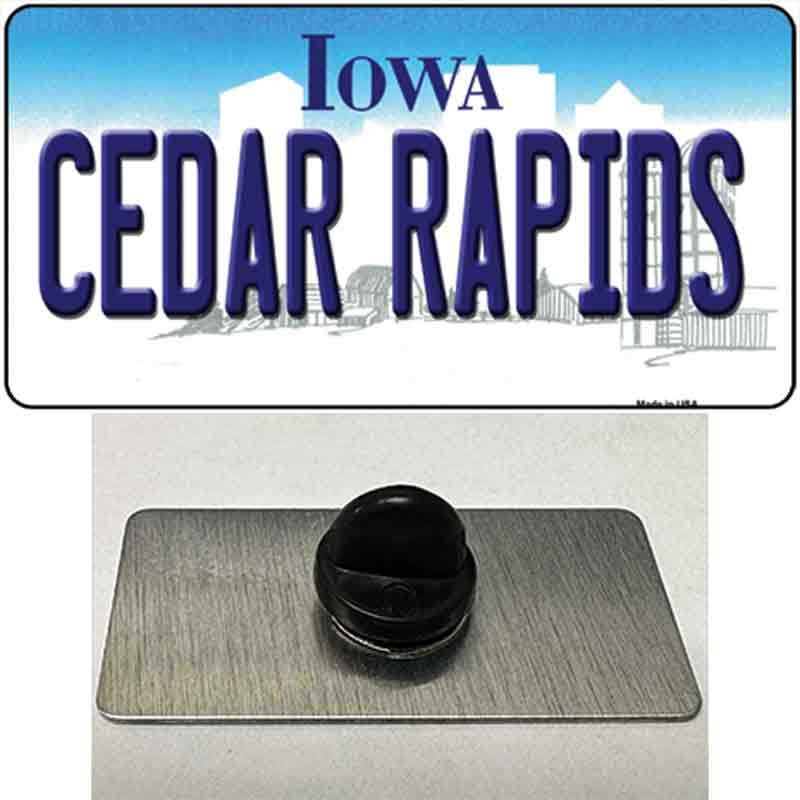 PIN-LP-10939 1.5 x 0.75 in. Cedar Rapids Iowa Novelty Rectangle Metal Hat Pin -  Smart Blonde