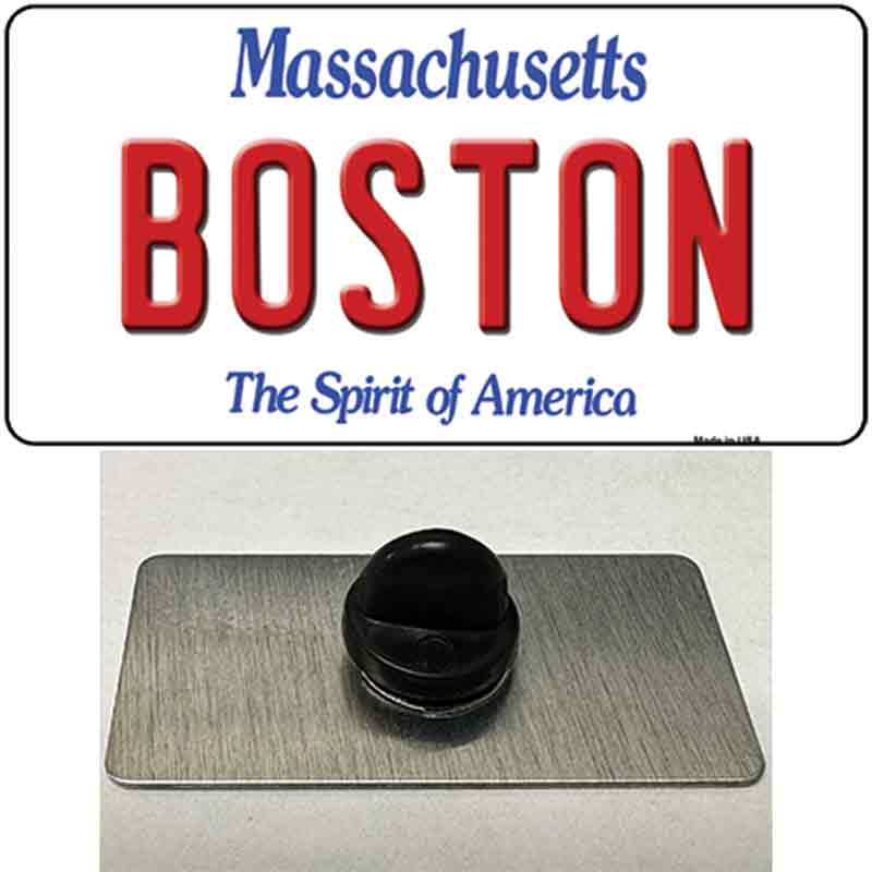 PIN-LP-10981 1.5 x 0.75 in. Boston Massachusetts Novelty Rectangle Metal Hat Pin
