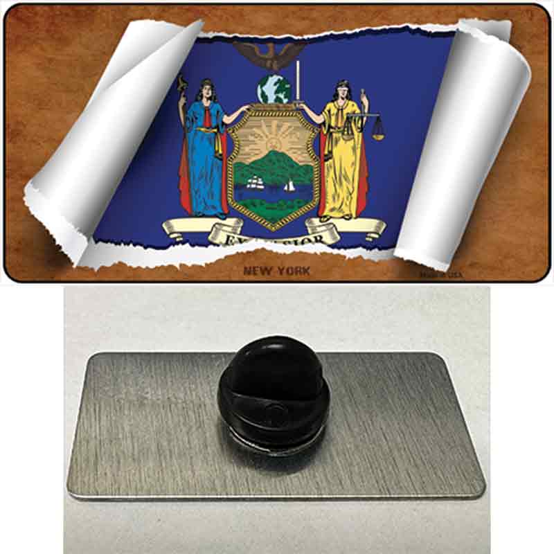 PIN-LP-9038 1.5 x 0.75 in.   York Flag Scroll Novelty Rectangle Metal Hat Pin