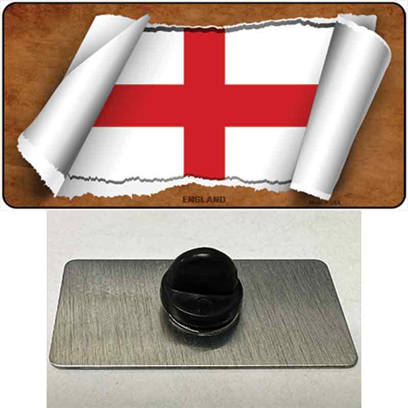 PIN-LP-9066 1.5 x 0.75 in. England Flag Scroll Novelty Rectangle Metal Hat Pin