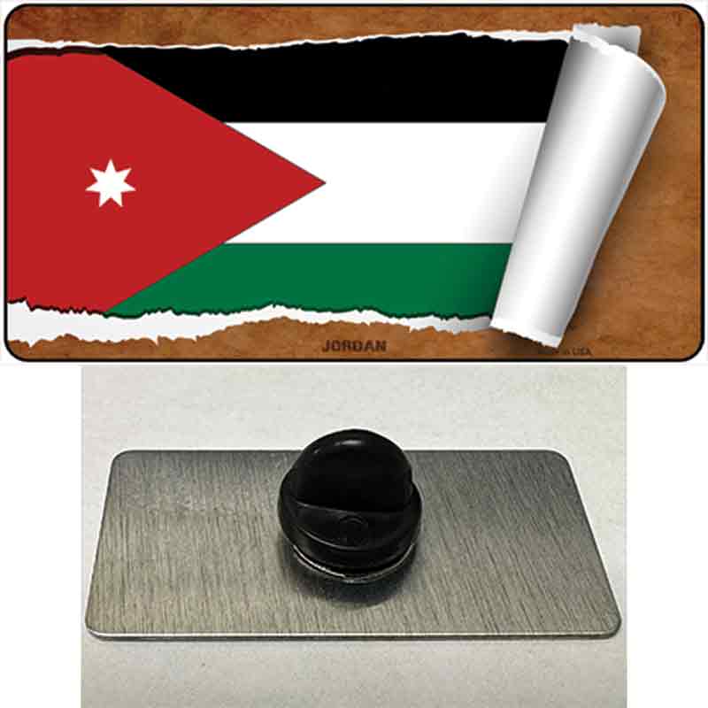 PIN-LP-9202 1.5 x 0.75 in. Jordan Flag Scroll Novelty Rectangle Metal Hat Pin