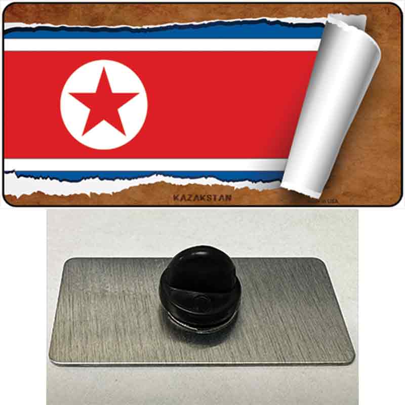PIN-LP-9205 1.5 x 0.75 in. North Korea Flag Scroll Novelty Rectangle Metal Hat Pin