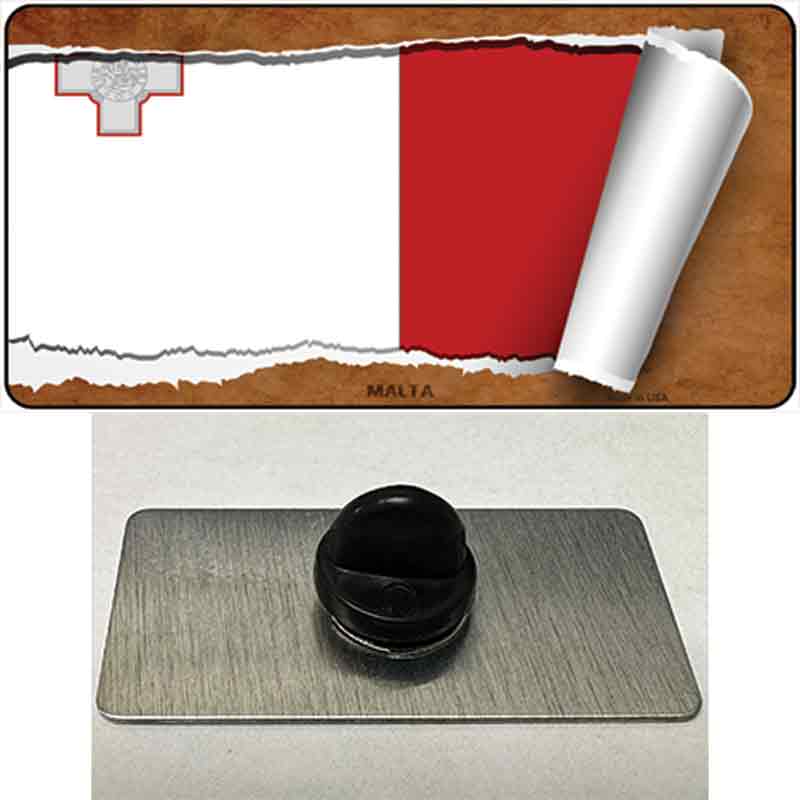 PIN-LP-9233 1.5 x 0.75 in. Malta Flag Scroll Novelty Rectangle Metal Hat Pin