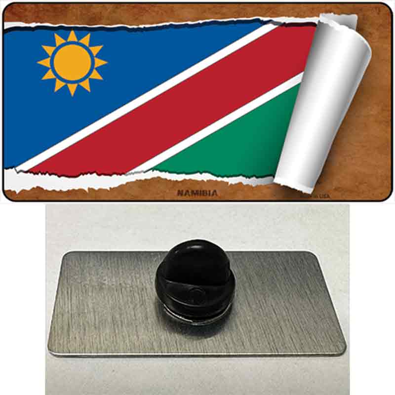 PIN-LP-9244 1.5 x 0.75 in. Namibia Flag Scroll Novelty Rectangle Metal Hat Pin