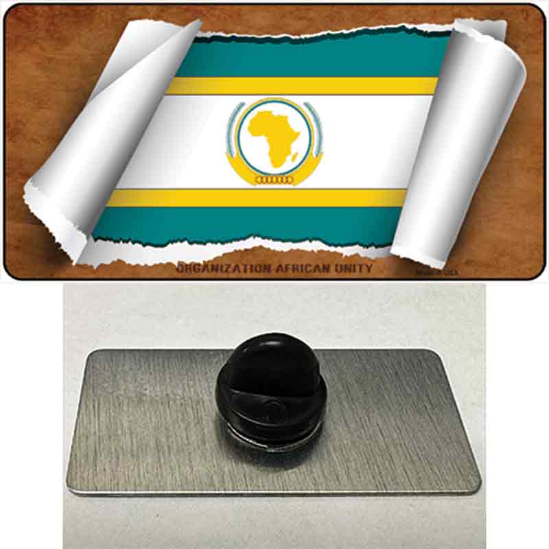 PIN-LP-9260 1.5 x 0.75 in. Organization African Unity Flag Scroll Novelty Rectangle Metal Hat Pin