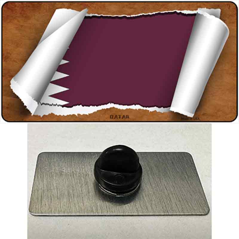 PIN-LP-9268 1.5 x 0.75 in. Qatar Flag Scroll Novelty Rectangle Metal Hat Pin
