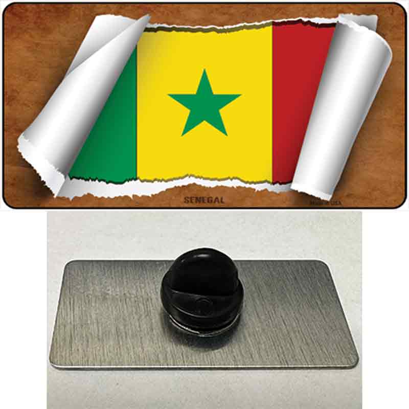 PIN-LP-9277 1.5 x 0.75 in. Senegal Flag Scroll Novelty Rectangle Metal Hat Pin