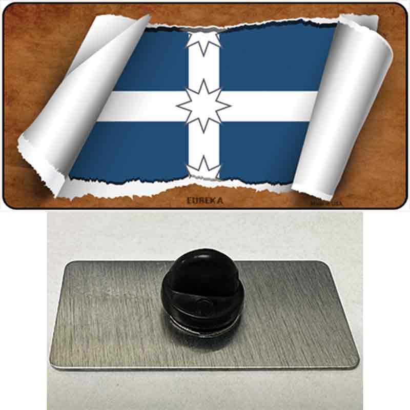 PIN-LP-9322 1.5 x 0.75 in. Eureka Flag Scroll Novelty Rectangle Metal Hat Pin