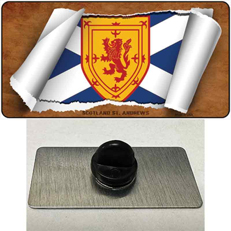 PIN-LP-9325 1.5 x 0.75 in. Scotland St. Andrews Flag Scroll Novelty Rectangle Metal Hat Pin