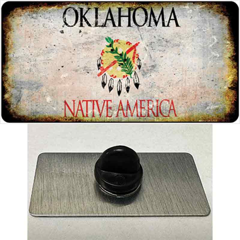 PIN-LP-8153 1.5 x 0.75 in. Oklahoma Rusty Blank Novelty Rectangle Metal Hat Pin