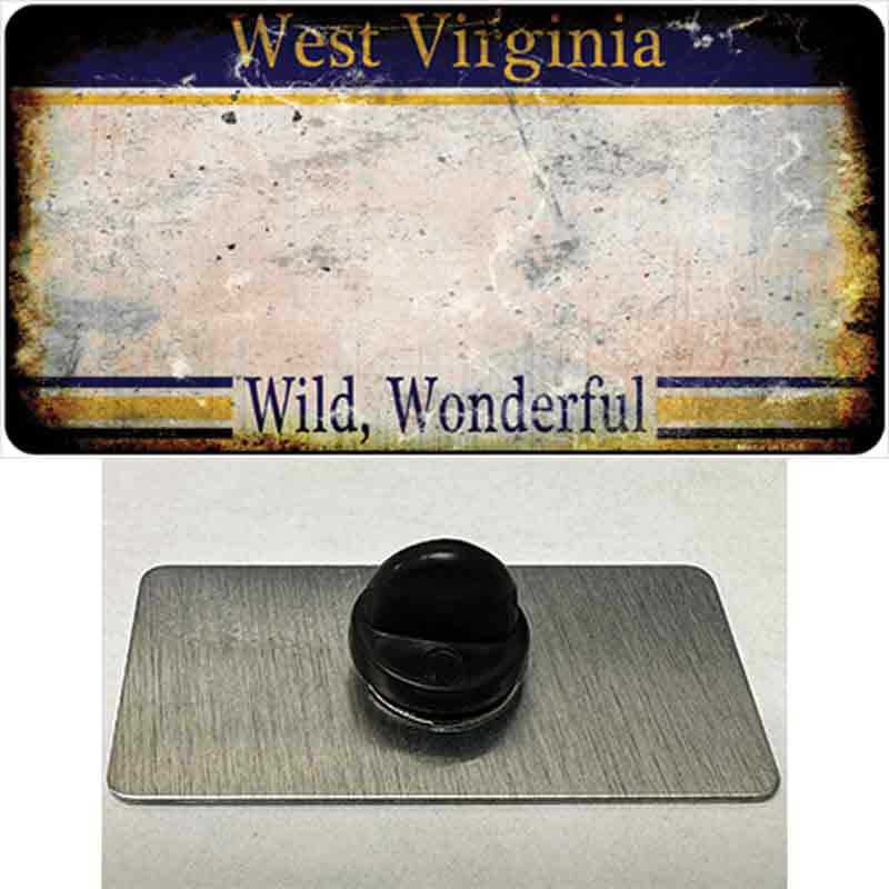 PIN-LP-8165 1.5 x 0.75 in. West Virginia Rusty Blank Novelty Rectangle Metal Hat Pin